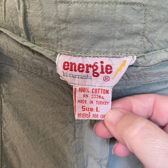 Energie by Currants Sage Green Cotton Skirt Ruffle Hem Women’s Size Large - Picture 3 of 7